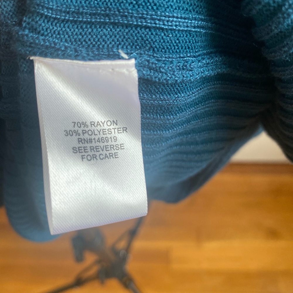 NWT 2 Piece Teal Maxi Mock Neck Dress w/Cropped Sweater Sz M - Picture 5 of 5